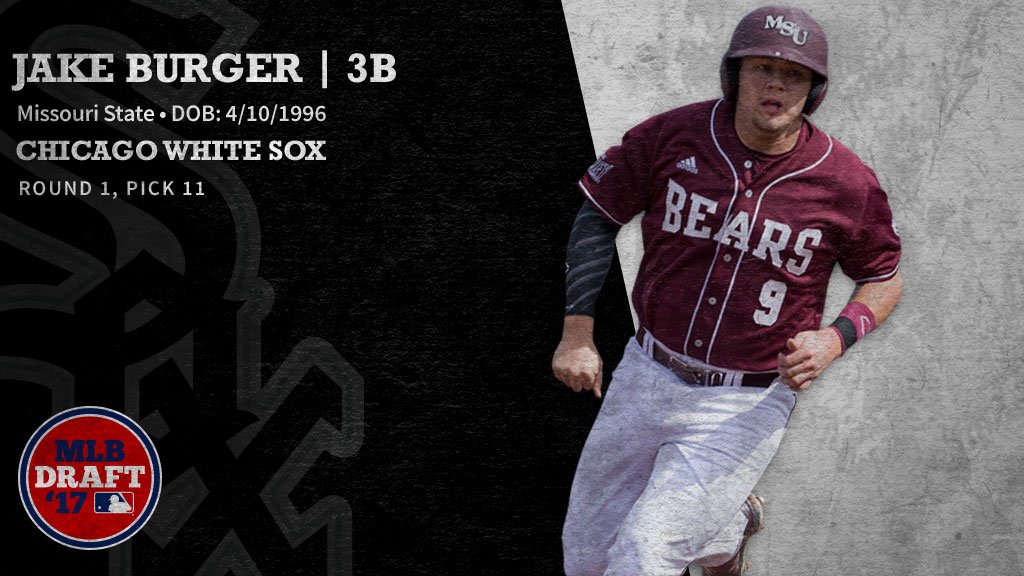 whitesox's tweet photo. OFFICIAL: The #WhiteSox selected 3B Jake Burger from Missouri State with the 11th overall pick in tonight’s @MLB First-Year Player Draft. https://t.co/s5qWWzLV30