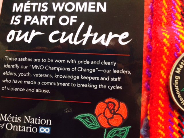 min_swc's tweet photo. Proud to receive this sash from the @MetisNationON this morning. Thank you for all that you are doing to advance #GenderEquality https://t.co/ojeoN6b2zW