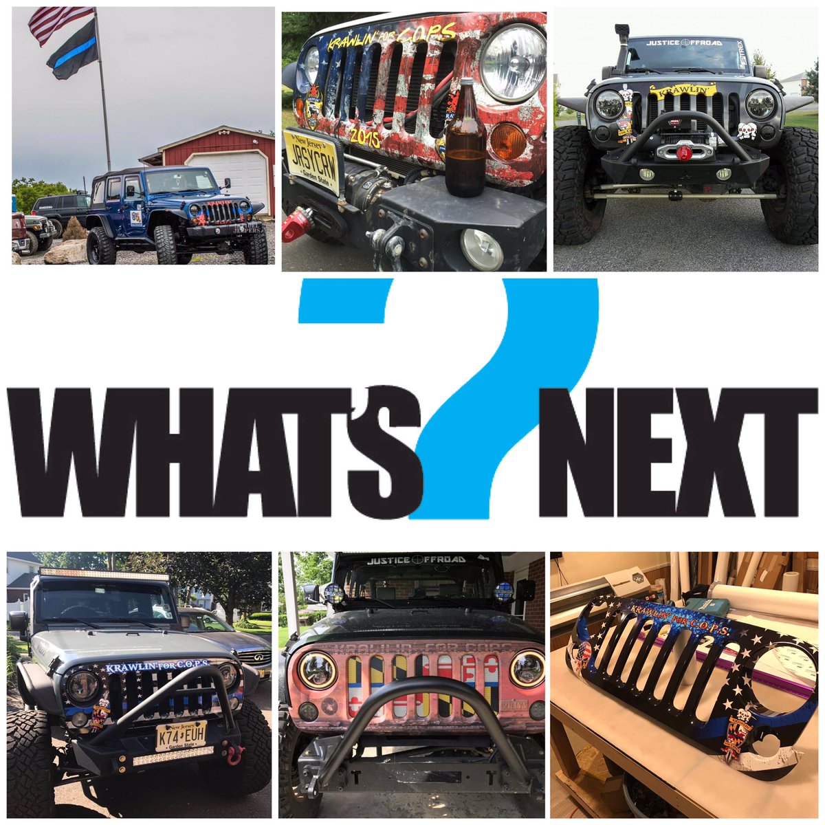 KrawlinForCOPS's tweet photo. Custom 1 of a kind #krawlinforcops grilles. #dreambig @JeepMafia_ #jeepfamily https://t.co/pErRskHn0R