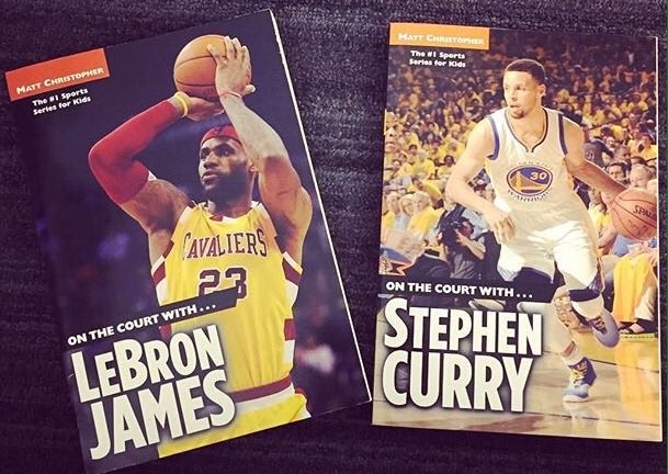 LisaYoskowitz's tweet photo. Use #NBAfinals #Game5 commercial break to & order a #mattchristopher sports bio of #LeBronJames &/or #StephCurry! #DefendTheLand #DubNation https://t.co/PuCsk4BJBs