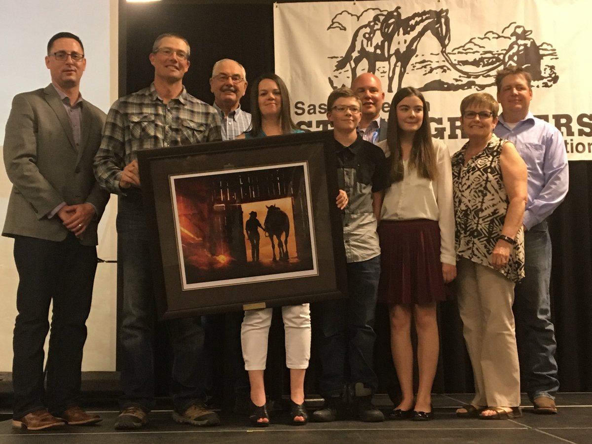 Congrats to the Box H Ranch - Mark & Laura Hoimyr family of Gladmar on receiving the ‘17 SK TESA Award. @DUCSask @MNP_Ag @HoimyL @mhoimyr