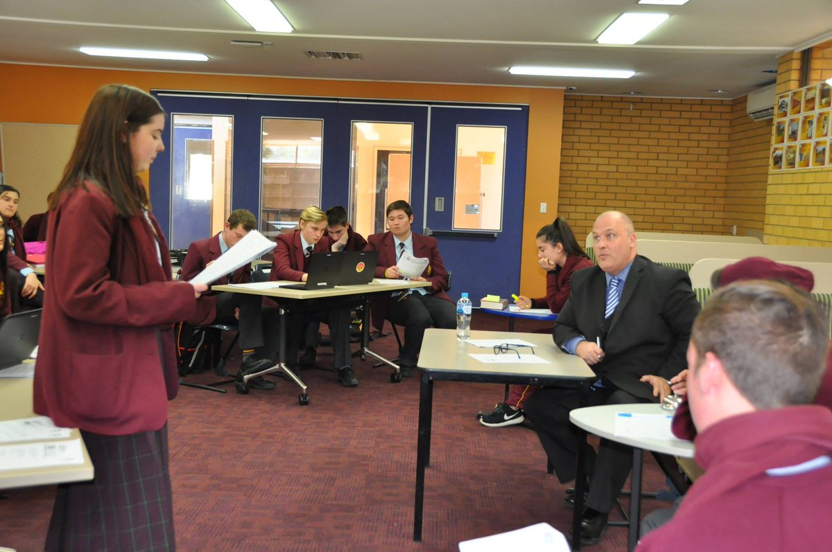 MCC_Griffith's tweet photo. Year 11 Legal Studies participated in a Mock Trial today with Piers Blomfield from Blomfield Legal. https://t.co/9AGFxrmkOV