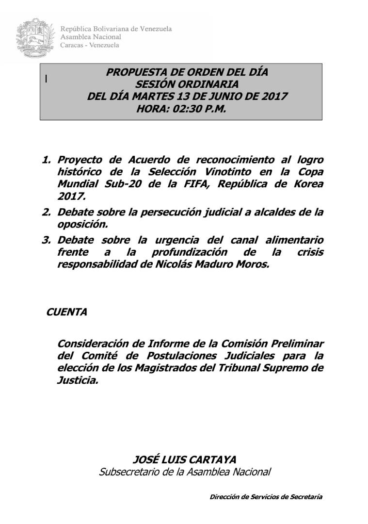 El punto a tratar de manera urgente debería ser la remoción de los magistrados chimbos que solicitó la Fiscal y nombrar nuevos magistrados.