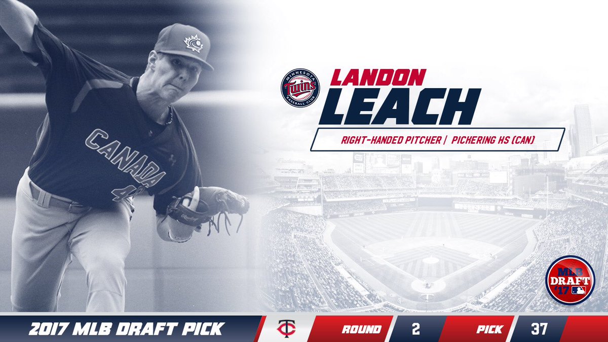 Twins's tweet photo. With the first pick in the second round (37th overall), the #MNTwins select Landon Leach. https://t.co/lTntVxraDl