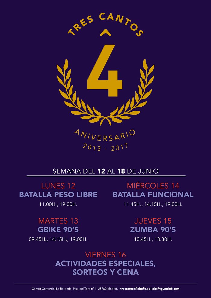 ondaceromn's tweet photo. 🎉Nuestros amigos de @altafit TresCantos cumplen 4 años de entrenamiento y diversión y lo celebran x todo lo alto!👉🏼
https://t.co/gAYceNTxxC https://t.co/hgpllDVjnw
