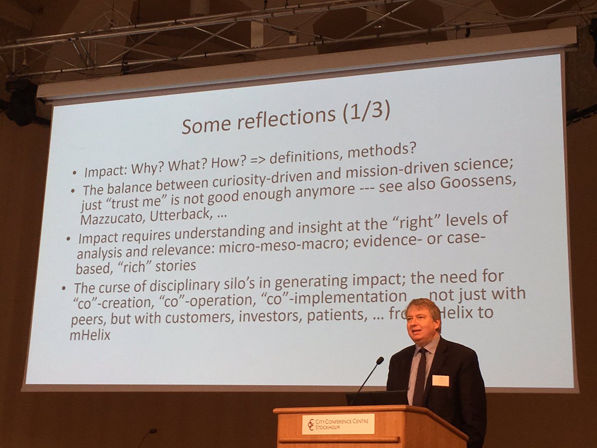 feldberg_wouter's tweet photo. For #deVSNU at #IoS17, Koenraad Debackere argues that impact requires both metrics and 'rich' stories or narratives. https://t.co/J7nEmLSdnR