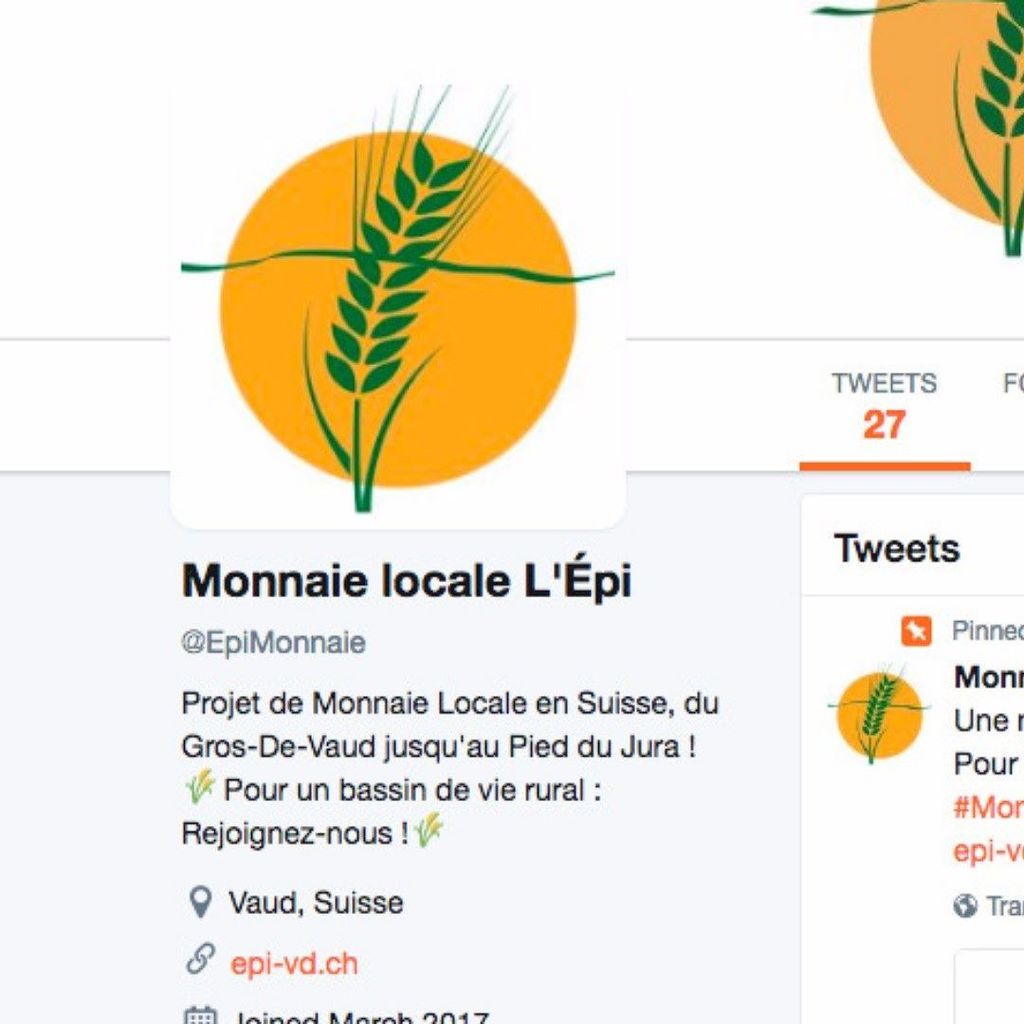 EpiMonnaie's tweet photo. Notre future #monnaielocale du #GrosdeVaud et #PiedduJura a enfin son nom ! Bienvenue à L'Épi !
#MonnaieLÉpi #Dema… https://t.co/TVMIvXHK2q https://t.co/vl9c6x4NGd