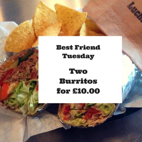 LuchaBurrito's tweet photo. Finally its this time of week again ! #bestfriendtuesday 🌯🌯 .
.
#burrito #taco #lunch #lunchtime #healthylunch #sa… https://t.co/c3Euok1VSG https://t.co/nSWk4tcJmH