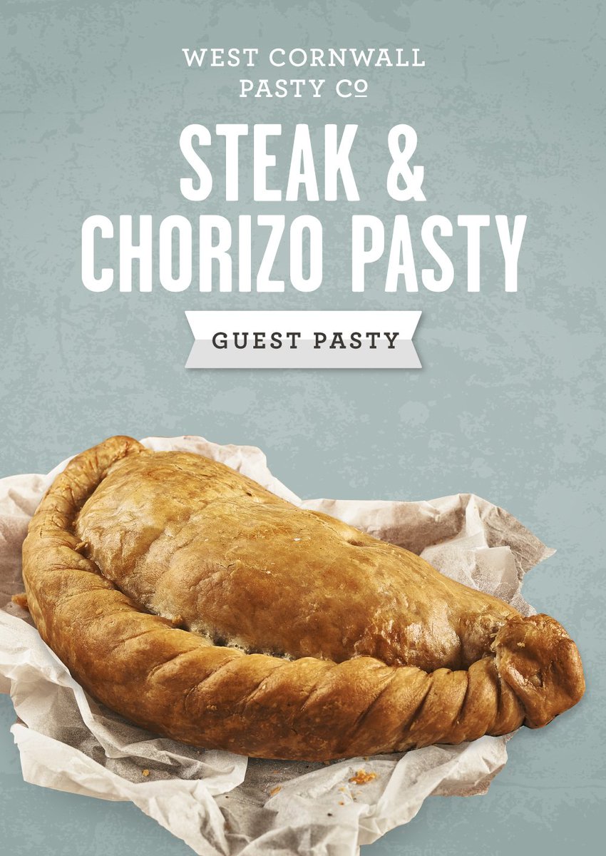wcornwallpasty's tweet image. Have you heard about our two brand new GUEST PASTIES!? Creamy Cauliflower &amp;amp; Kale and Steak &amp;amp; Chorizo!