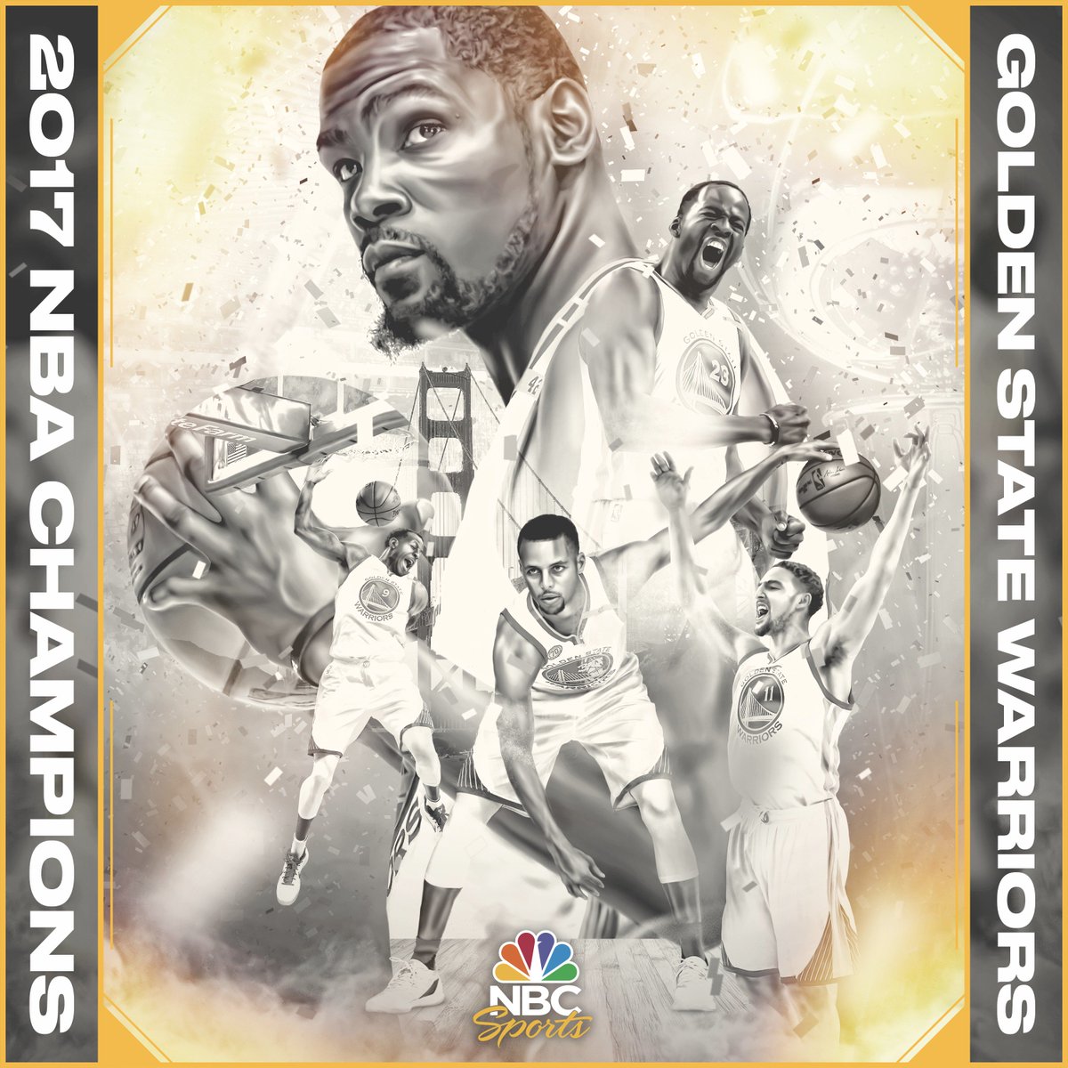 NBCSports's tweet photo. THE WARRIORS ARE YOUR 2017 NBA CHAMPS! #NBAFinals https://t.co/NrdIBOxOla