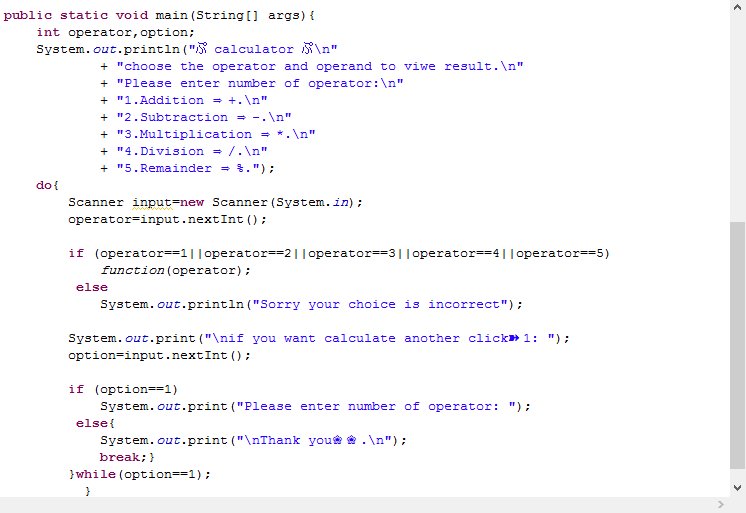 Arnw12's tweet image. #JavaHub
كودي للآله الحاسبة..🔅