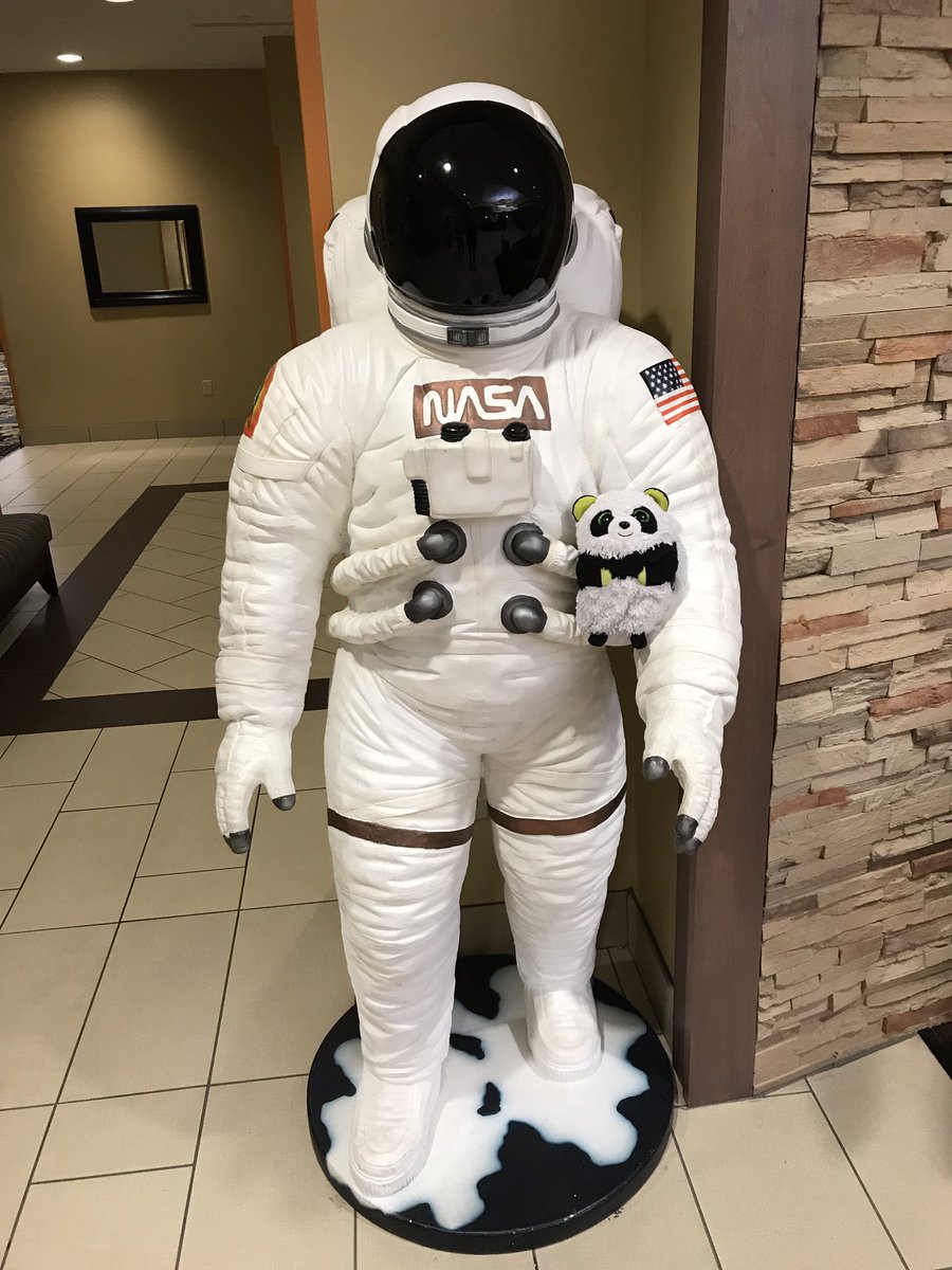 MrPandaJPanda's tweet photo. Oh my gosh! You guys! My hotel has ASTRONAUTS in the lobby!!! #space #spaceprogram #pandainspace #pandanaut #butIAMapanda 🐼🚀🛰 https://t.co/StDpB4kFsE