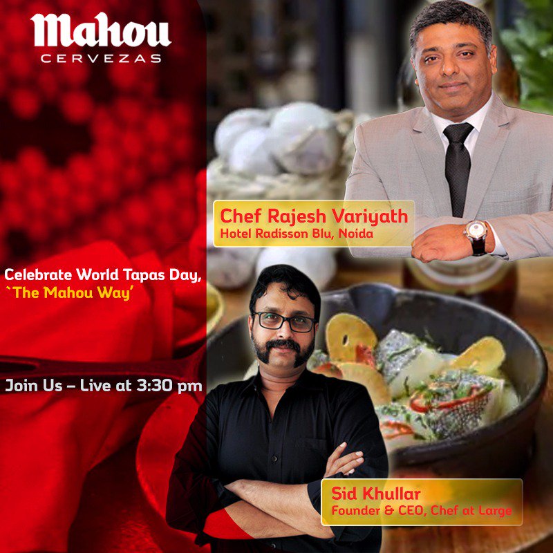 MahouIndia's tweet photo. Celebrate #WorldTapasDay with Tapas & Spain’s No.1 Beer. Join us as we whip-up some #PerfectWithMahou Tapas live on FB,today @ 3:30PM https://t.co/MPlfrrNgsd