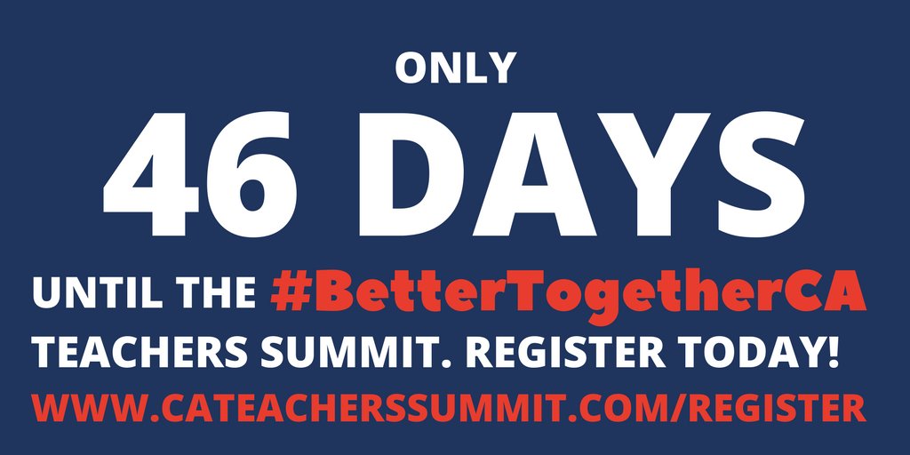 #MondayMotivation - your colleagues are ready to inspire you at the #BetterTogetherCA Teachers Summit #BetterTogetherCA