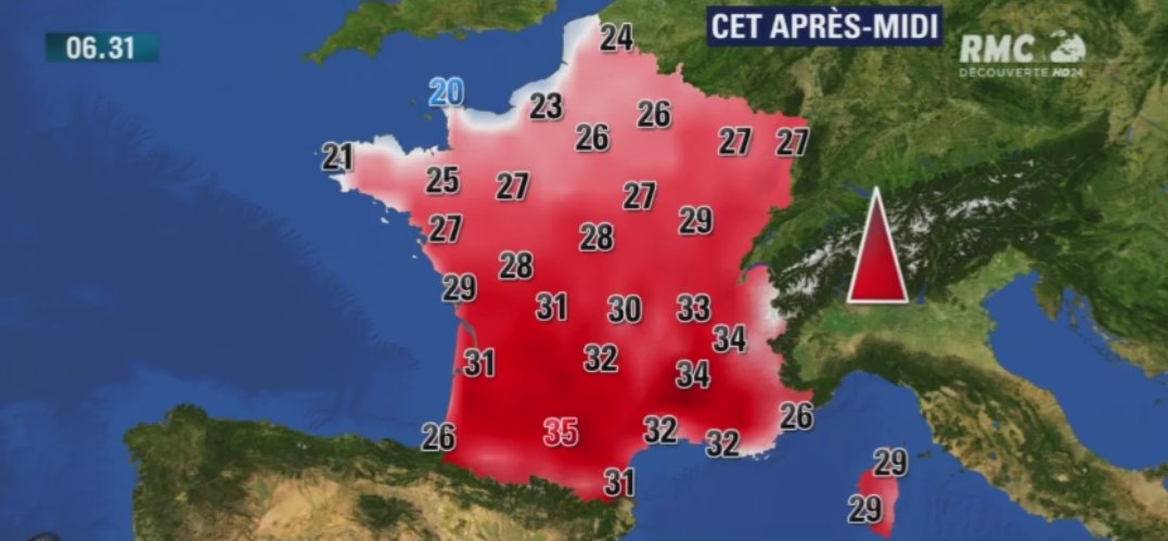 RMCDecouverte's tweet photo. 🔶La #météo du mardi 13 Juin: très agréable journée et ☀️ de plomb https://t.co/UulbVAh7Qu