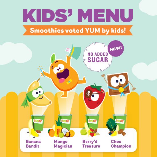 We're now blending an exciting KIDS MENU that has been developed with growing bodies in mind! Check 'em out here: bit.ly/2rkHmJO