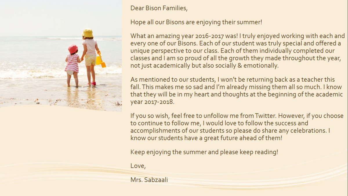 ZSabzaali's tweet photo. Thank you all for a wonderful year at Bethke! I couldn't express my sentiments in a tweet so I have attached a message. Hugs! https://t.co/cCrbXmdlHG