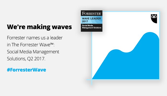 Thrilled that Hootsuite has been recognized as a leader in social media management by Forrester: ow.ly/XEMa100HFr4 #ForresterWave
