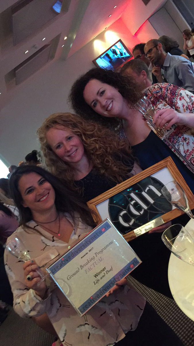 Proud to win BEST FACTUAL at the Creative Diversity Awards for LIFE AND DEAF! Huge thanks to all involved both on screen and off screen!