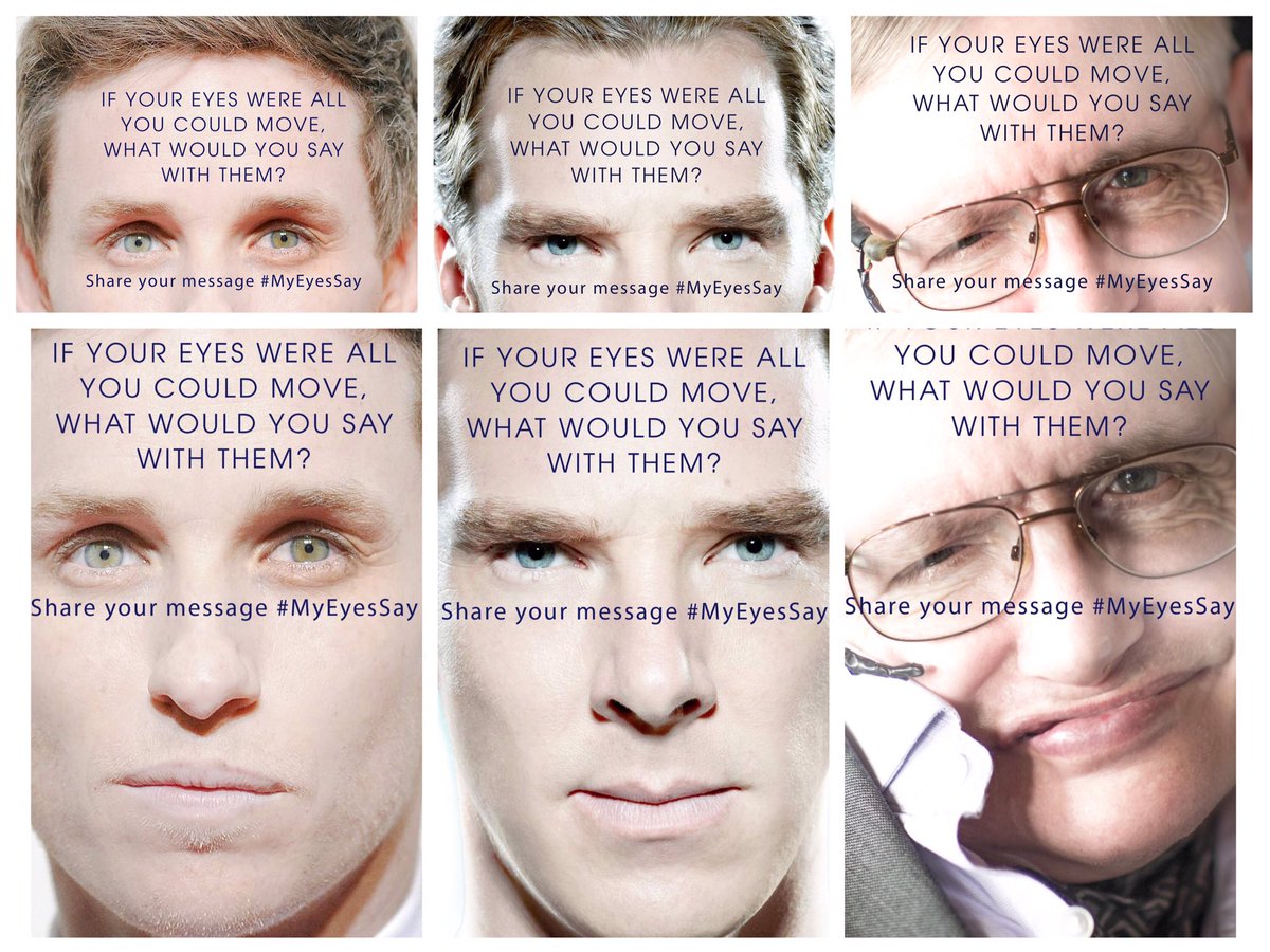 Their eyes portrayed the brutality of his #MND. His eyes have lived it. #EddieRedmayne #BenedictCumberbatch #StephenHawking #MyEyesSay