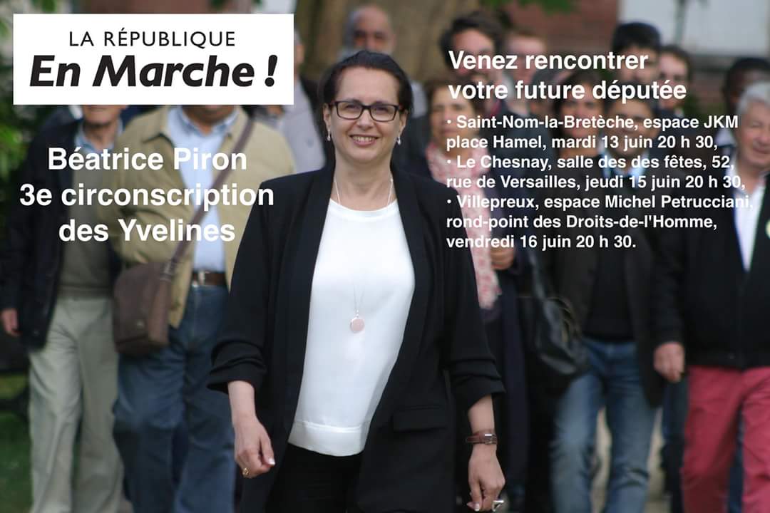 BeatricePiron's tweet photo. Rencontrons nous. Venez nombreux ! 

🔊 Réunion publique #LREM #circo7803 #Piron

✉️ #SaintNomLaBreteche - espace JKM place Hamel - 20H30 https://t.co/7bvQC9n3qs