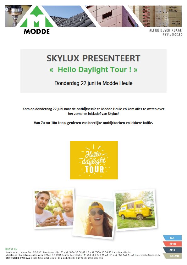 SKYLUX "HELLO DAYLIGHT TOUR" 22 JUNI MODDE HEULE tinyurl.com/ya69a95e
