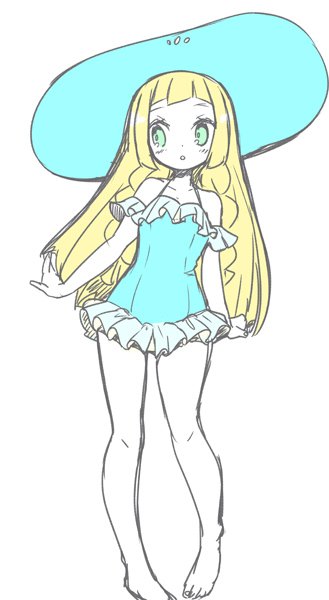 ワンピ水着リーリエたん!! 