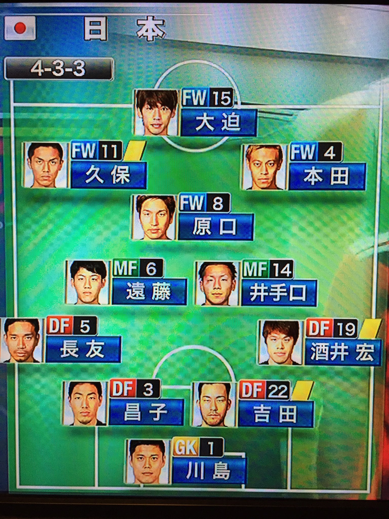 アキちん در توییتر 日本代表 スタメン Gk 川島 Df 長友 昌子 酒井宏 吉田 Mf 本田 遠藤 井手口 Fw 原口 久保 大迫 W杯最終予選 日本代表 イラク戦 日本代表スタメン