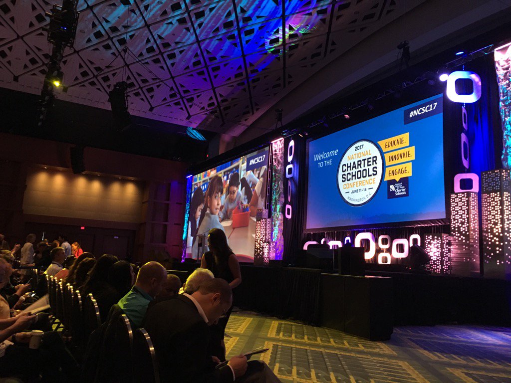 caitlinzemma's tweet photo. .@BetsyDeVosED is about to address #NCSC17 and take questions. Watch live: https://t.co/dFeODX6mFf https://t.co/zc1IDWwxPn