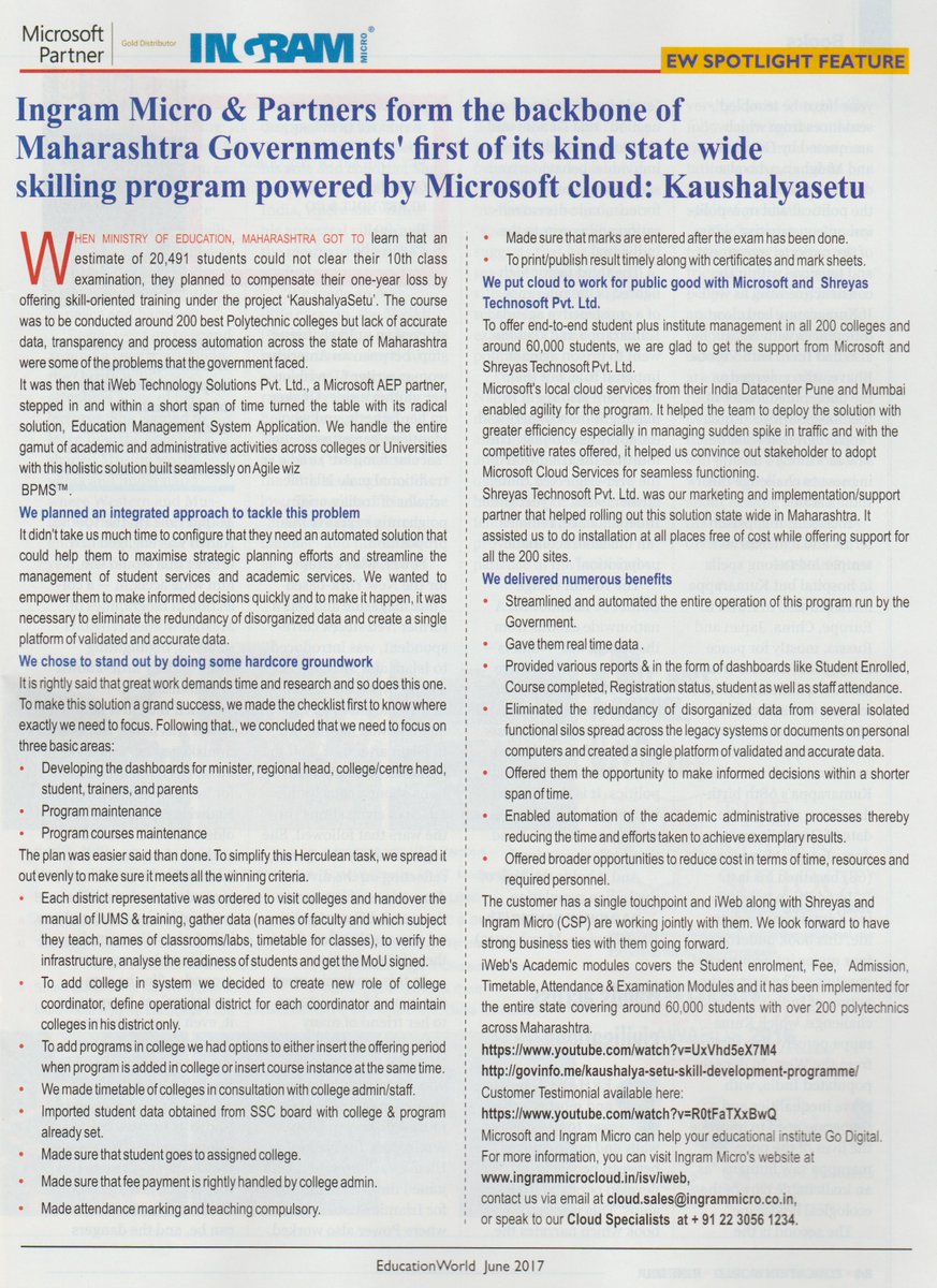 AkshayiWeb's tweet image. #Microsoft #iWeb #Shreyas #Ingram Spotlight 2017 in #EducationWorld - Cheers! #AGreatpartnerstory begins! All #IAMCP #Indiawest members too!