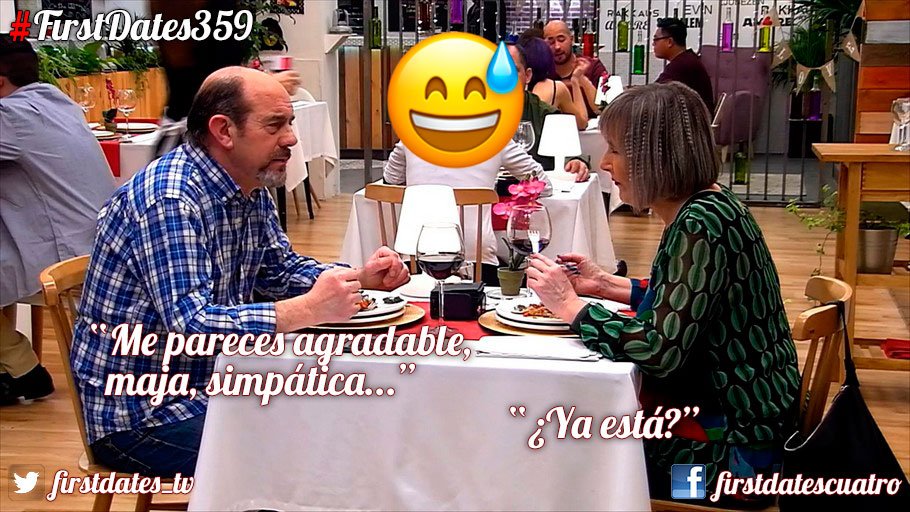 firstdates_tv's tweet photo. ¡A ver quién es el guapo que le lleva la contraria a Nieves! ¡Y a Edurne tampoco, eh! #FirstDates359 https://t.co/XSSxSVsB3I https://t.co/rDTp7Lrr6F