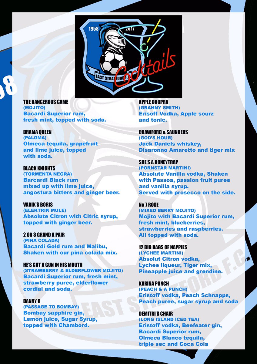 amaradatia's tweet image. Drinks menu for the @DangerousGame17 premiere afterparty this Thursday #messynight 🍾😜