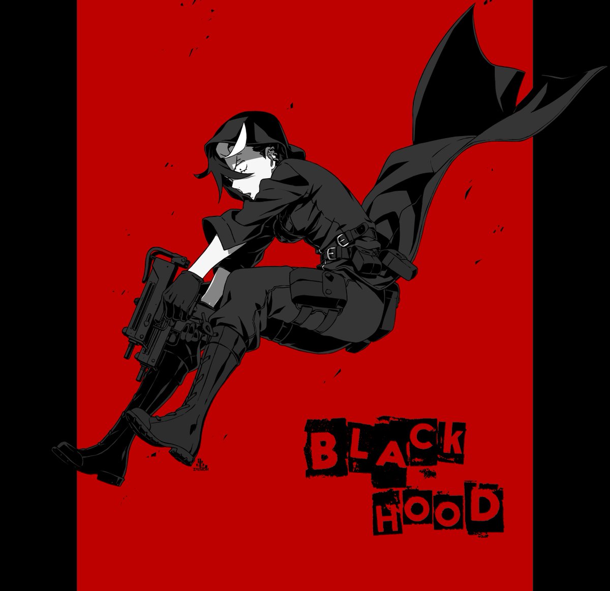 「ブラックフード
この後着地失敗する 」|亀左衛門のイラスト