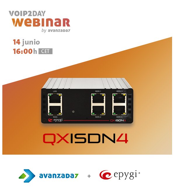 avanzada7's tweet photo. Descubre la centralita RDSI + completa y económica de #Epygi Te lo contamos mañana en nuestro #VoIP2DAYWebinar! https://t.co/tptSWFqhts https://t.co/agYuCfiVRY