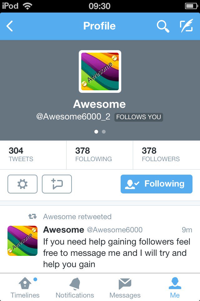 Awesome6000's tweet photo. Everyone Go Follow these accounts they follow everyone back @Awesome6000_2 (my back up account) and @Ben__Cross https://t.co/7N9GgZIBUg