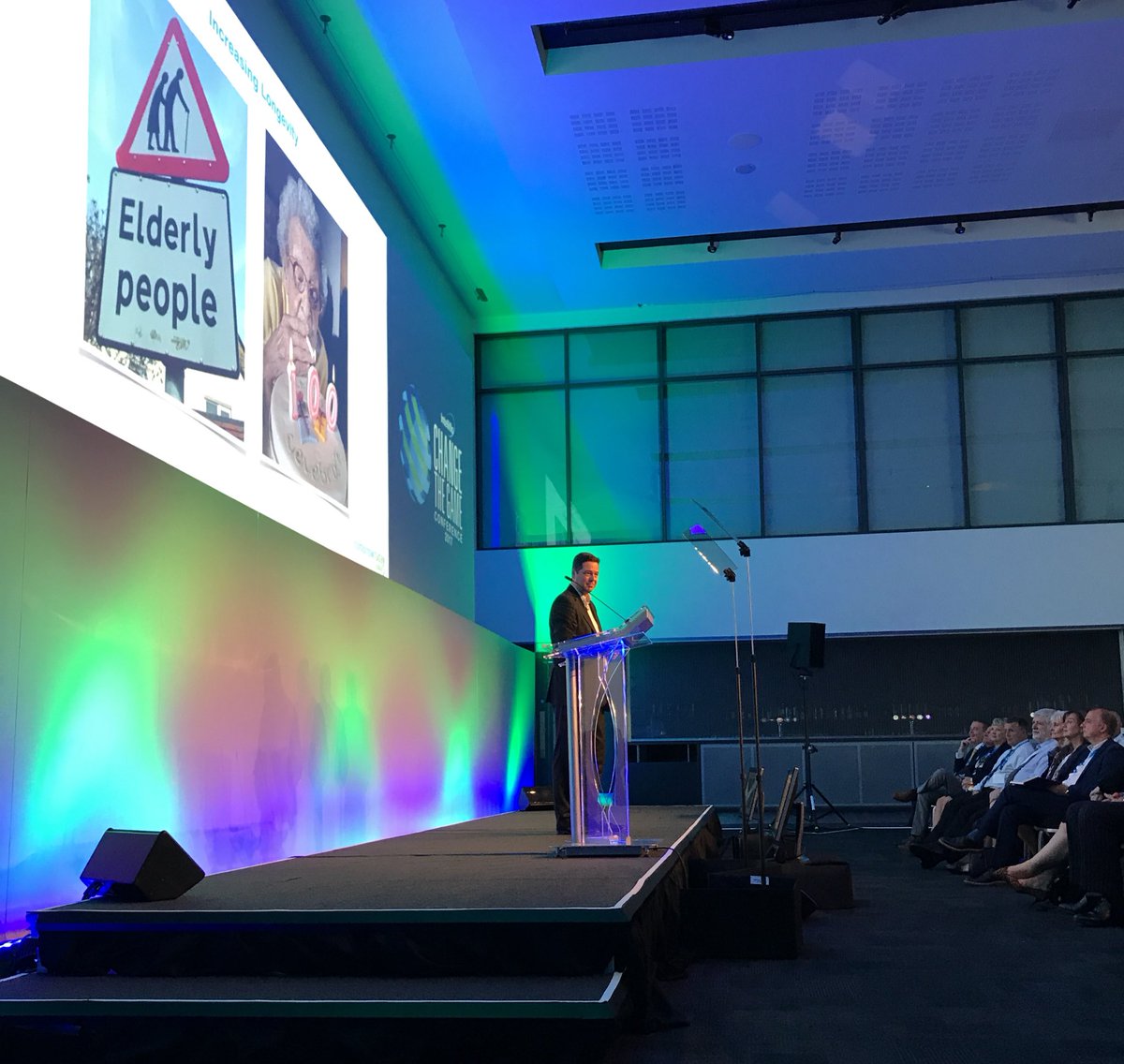hpurdey's tweet photo. "Half of all people who've ever turned 80 in human history are still alive!" Amazing stat from @FuturistGraeme #CTG2017 @IntellifloLtd https://t.co/rKxaqoTrKT