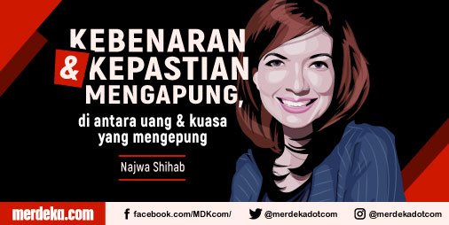 merdekadotcom's tweet photo. #MDKQuotes Selamat pagi Fighters, Kebenaran & kepastian mengapung, di antara uang & kuasa yang mengepung - Najwa Shihab https://t.co/EYNhboIJFS