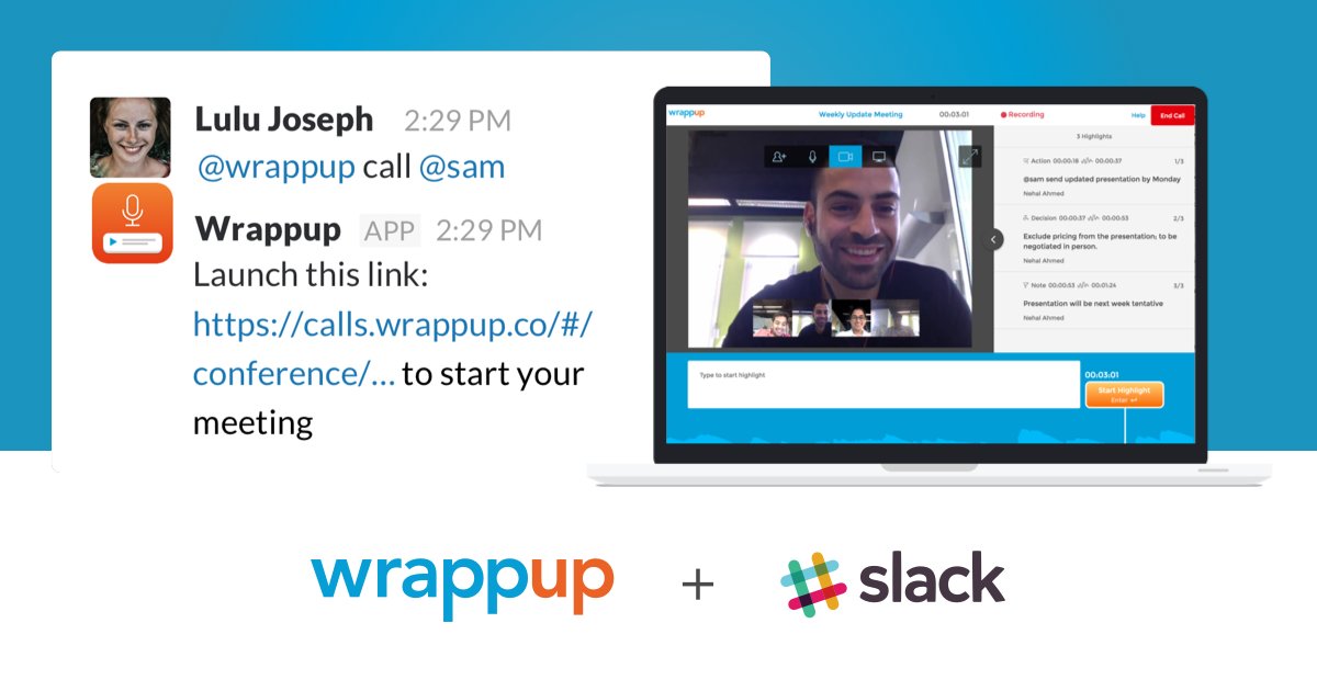 justwrappup's tweet photo. Wrappup Slackbot makes team meetings faster, searchable and more actionable!
Launch calls directly from Slack! https://t.co/fi0iNv76nk 🌟🤖 https://t.co/3a9whuGJ7v