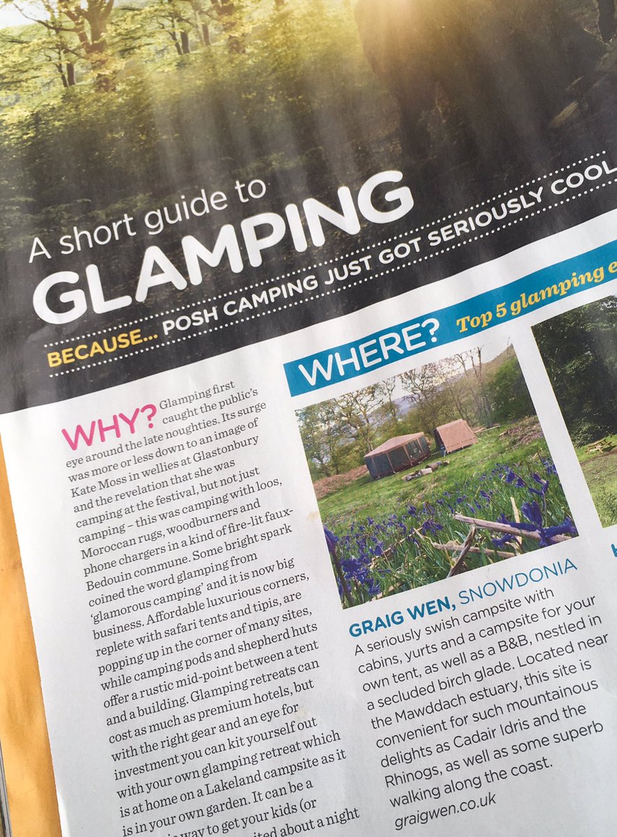 graigwen1868's tweet photo. Thanks @TrailMagazine for featuring us in your guide to #glamping #camping #Snowdonia #Cader Idris https://t.co/n144e7o1zj