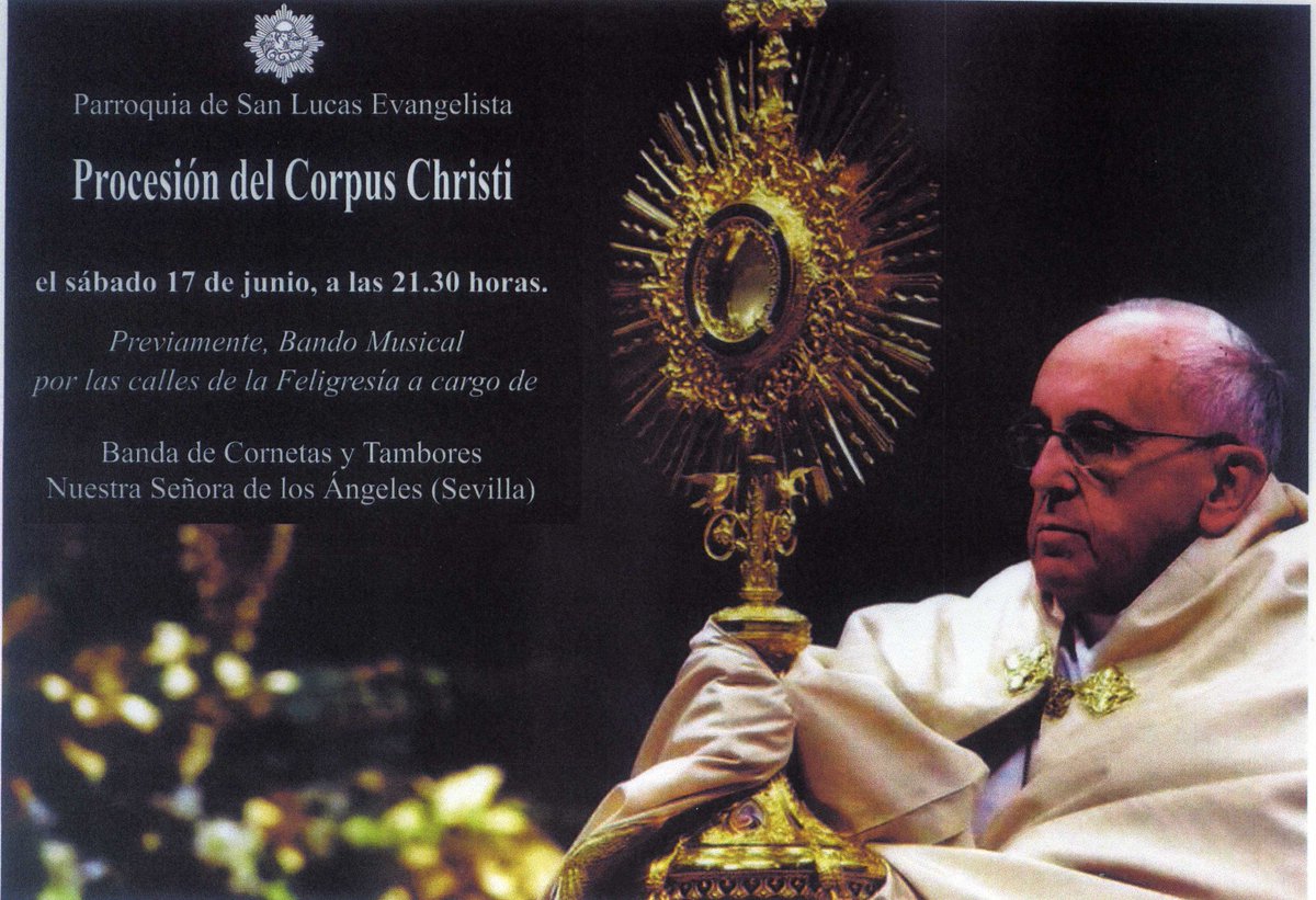 Solemne `Procesión del Corpus Christi en nuestra <a href="/psanlucase/">Parroquia San Lucas</a> 
Toda la información en nuestra web:
caridaddesantaaurelia.blogspot.com.es/2017/06/corpus…
#CorpusChristi2017