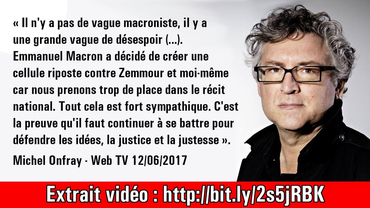 Merci de partager - Michel #Onfray : "#Macron a créé une cellule riposte contre #Zemmour et moi-même car nous prenons trop de placel."