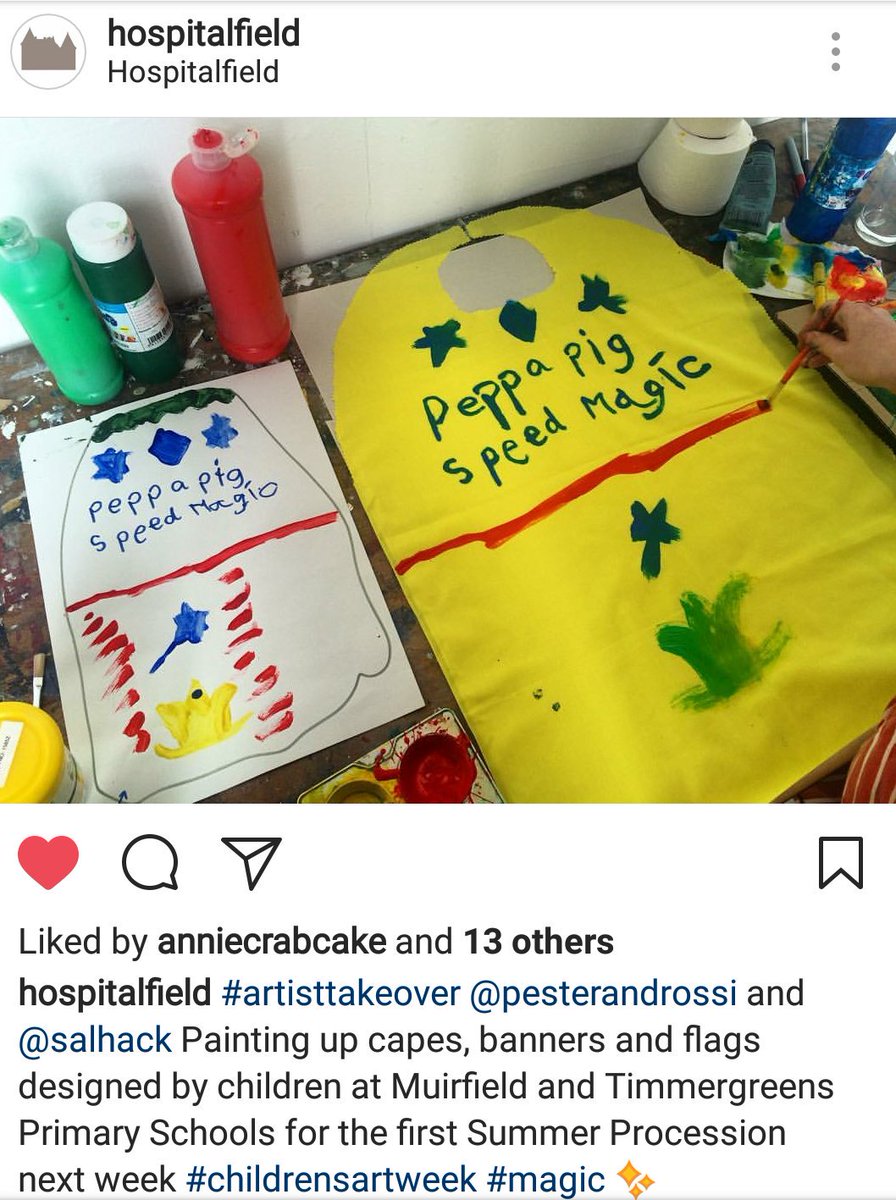 Hospitalfield's tweet photo. @pesterandrossi are taking over our Instagram this week! Go and follow us there for more! 🐷✨ #artistakeover #childernsartweek #speedmagic https://t.co/roPEFI7ScY