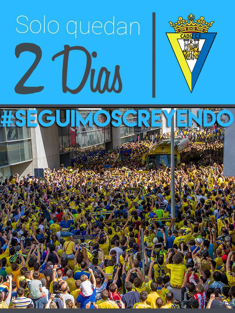 Cadiz_CF's tweet photo. PLAY OFF | CÁDIZ CF CD TENERIFE . Solo quedan 2 días https://t.co/AofhBzzKgc