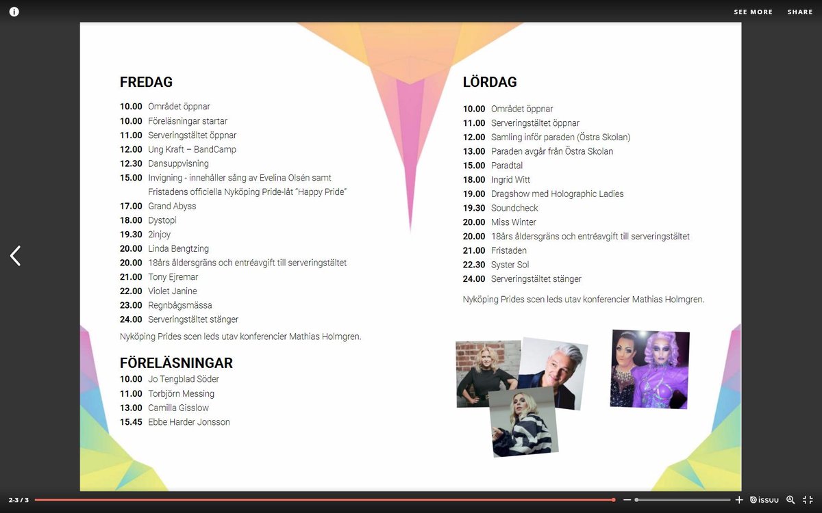 JagmedS's tweet photo. Nu är programmet klart för Nyköping Pride den 30 juni- 1 juli, läs mer på nykopingpride.se ☺ https://t.co/ly8KMrTKOR