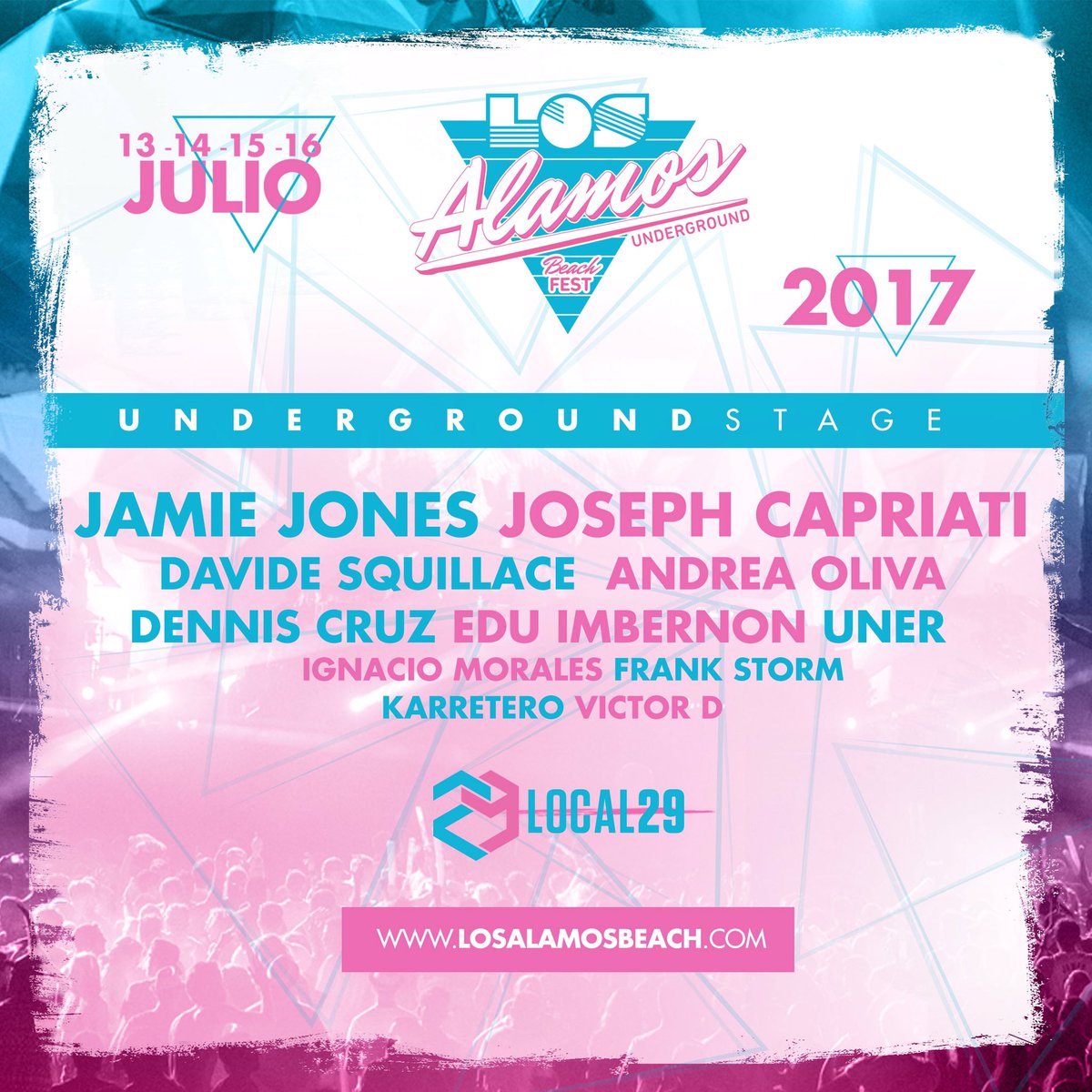losalamosbeach's tweet photo. PIN-TA-ZA ‼️
#undergroundstage #LosAlamosBeach #summer #Music #Festival 🙌🏼🙌🏼🙌🏼
Consigue tu abono o entrada de día en https://t.co/7I4hCo8uXf https://t.co/2dUKKU7nLC