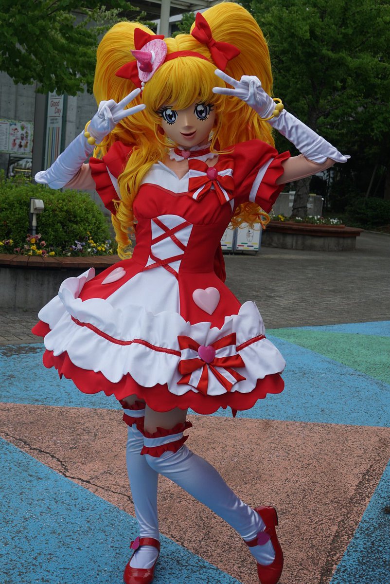 なかけん よみうりランドでのキュアミラクル ルビースタイル 着ぐるみでルビースタイルのミラクルを見てグリに参加した時 俺の中で 情熱的に可愛い という単語が生まれた 朝日奈みらい生誕祭17 キュアミラクル生誕祭17