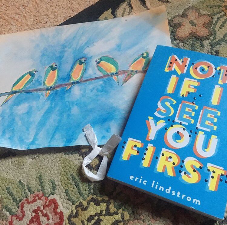 remakethestars's tweet image. I finished #notifiseeyoufirst by #ericlindstrom this morning. 

Plus Hal's straw-wrapper bunny and an 8th grade watercolor, because why not?