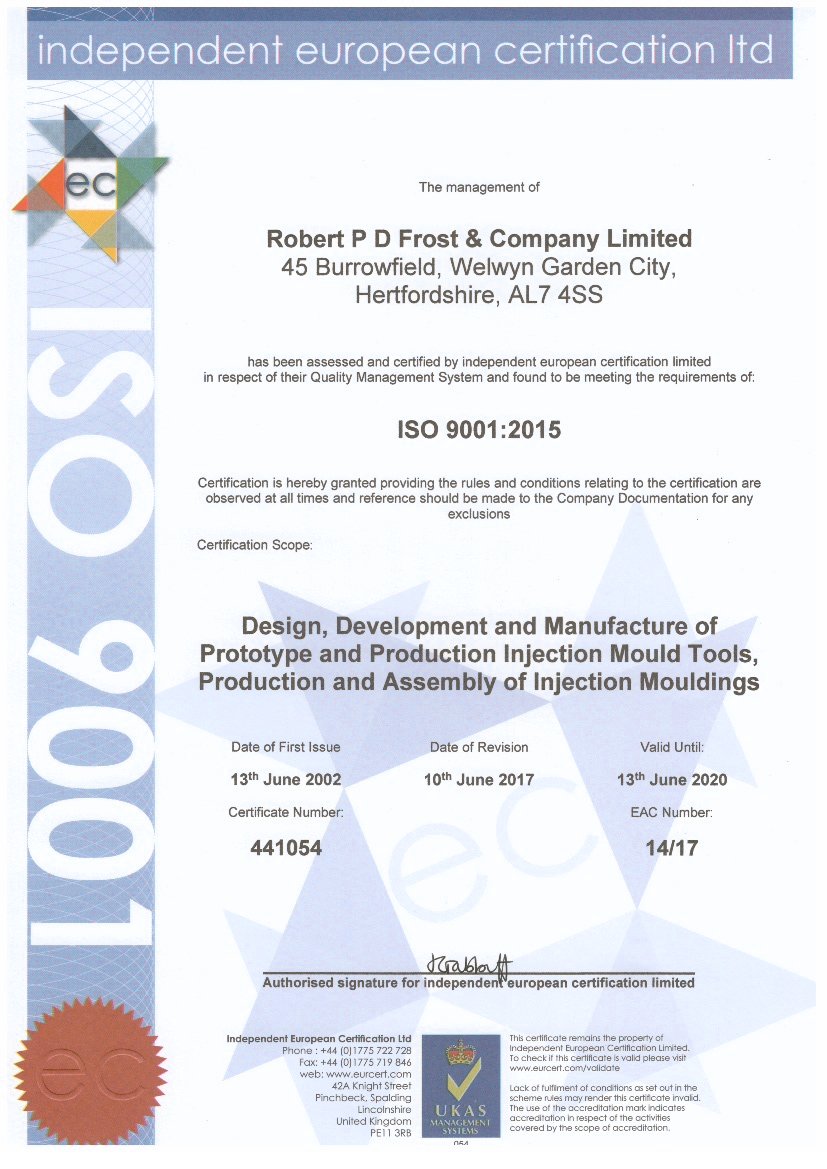 Successfully passed ISO 9001:2015 certification audit. #ukmfg #injectionmoulding #plastics