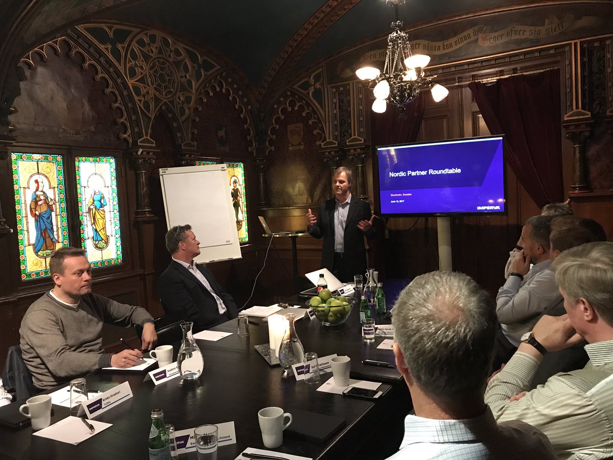 Manuej's tweet photo. @Imperva Our .@Imperva Partner Executive Roundtable is on! Glad to meet with our partners #berns #partnerSphere https://t.co/88vnh1yjhY