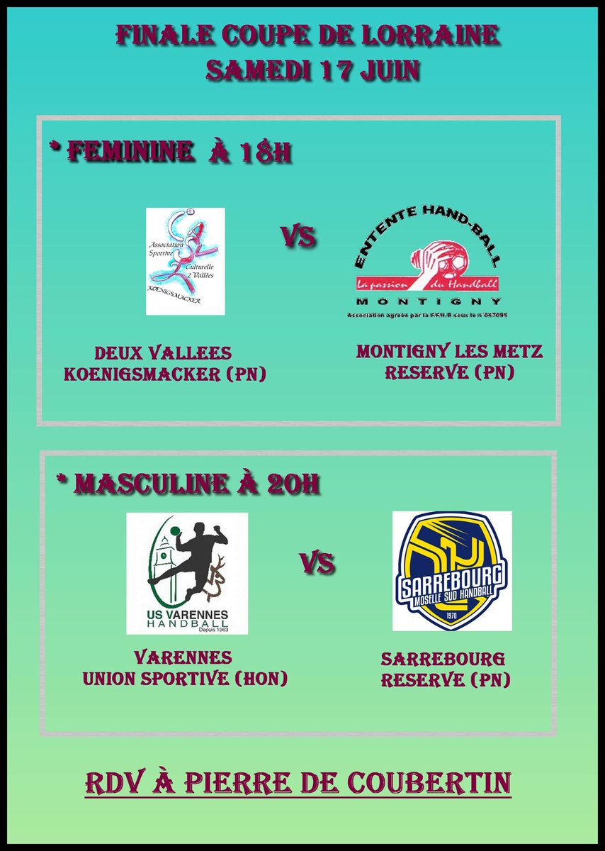 SMSHandball's tweet image. 🚨#COUPEDELORRAINE🚨
#oncomptesurvous pour soutenir l&apos;équipe 2 du @HBCSarrebourg ce WE
⏰RDV 20h00 à 🏟Coubertin
#gohbcs 👏💪